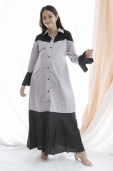 MAMA HAMIL BUTIK LAZADA Aisyah Gamis Baju Ibu Hamil Menyusui Muslim Simple Wear Katun Salur Modis Murah Jumbo Modis   GMS 261 6  large